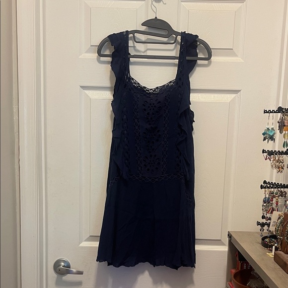 Navy Blue Sleeveless Dress - Picture 1 of 6